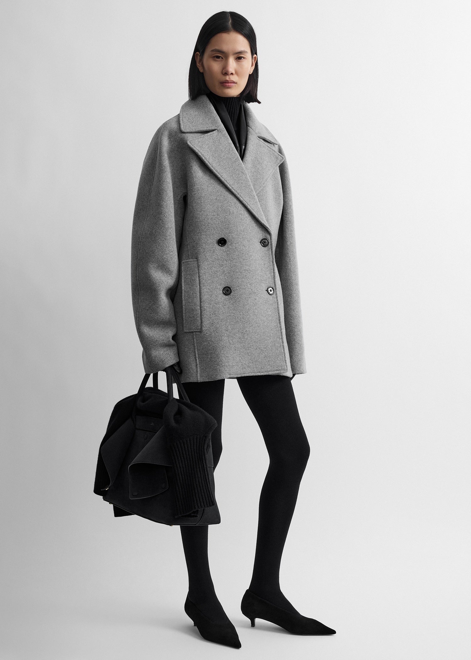 Rounded peacoat grey melange