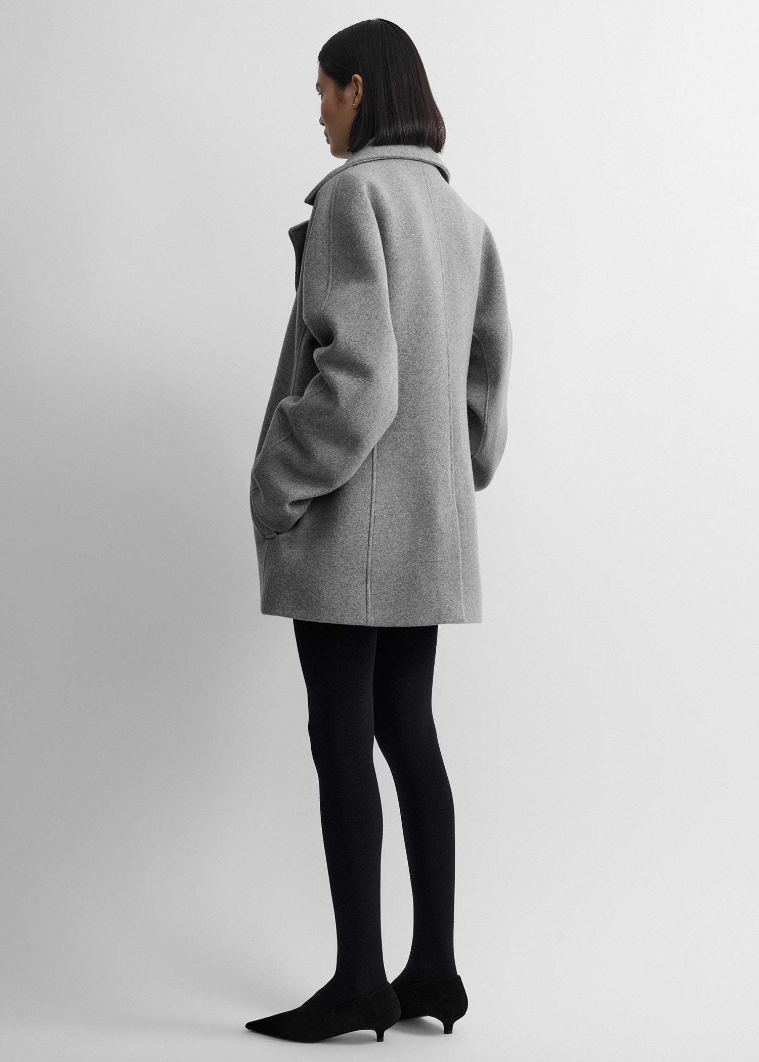 Rounded peacoat grey melange