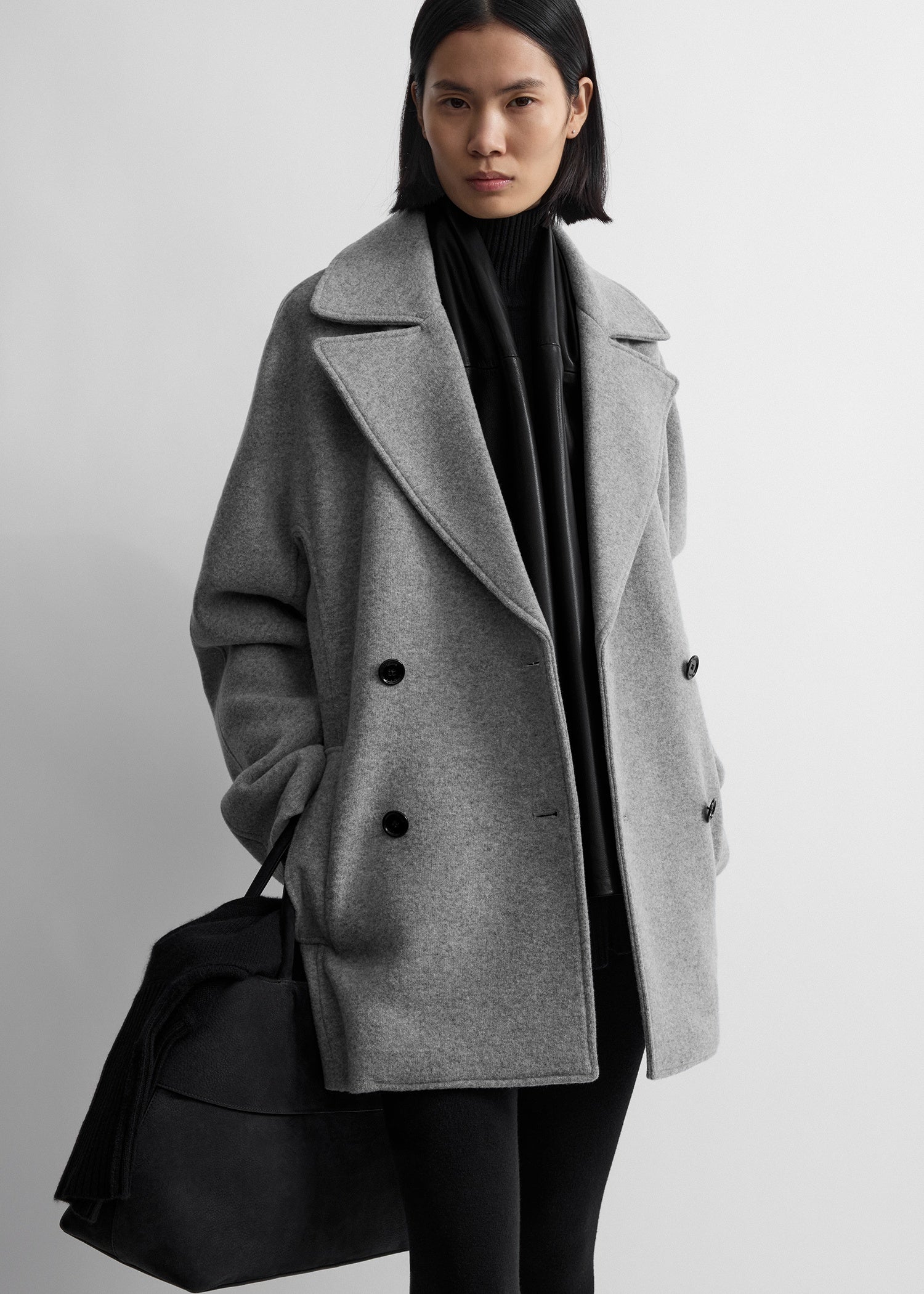 Rounded peacoat grey melange