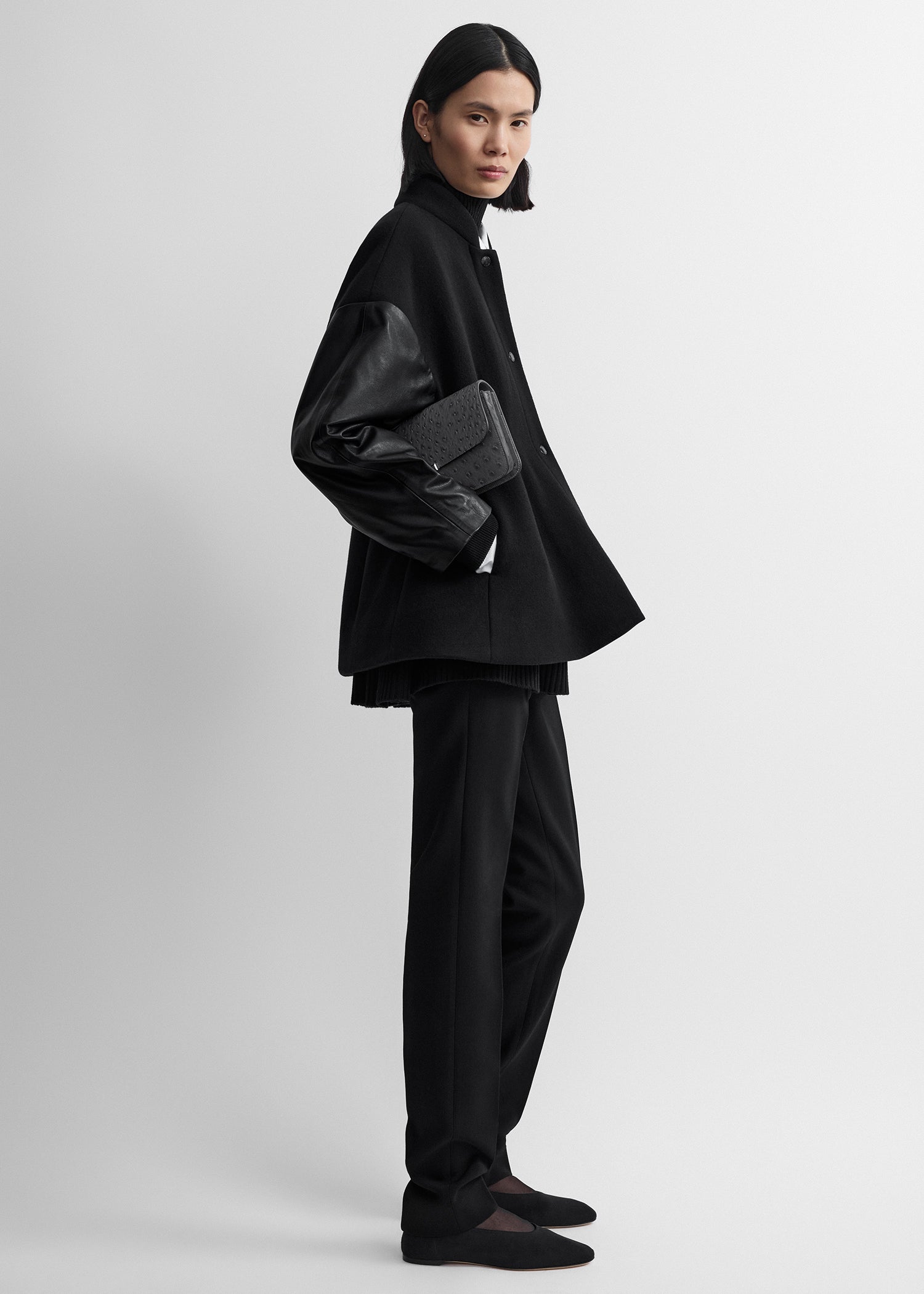 Varsity wool jacket black