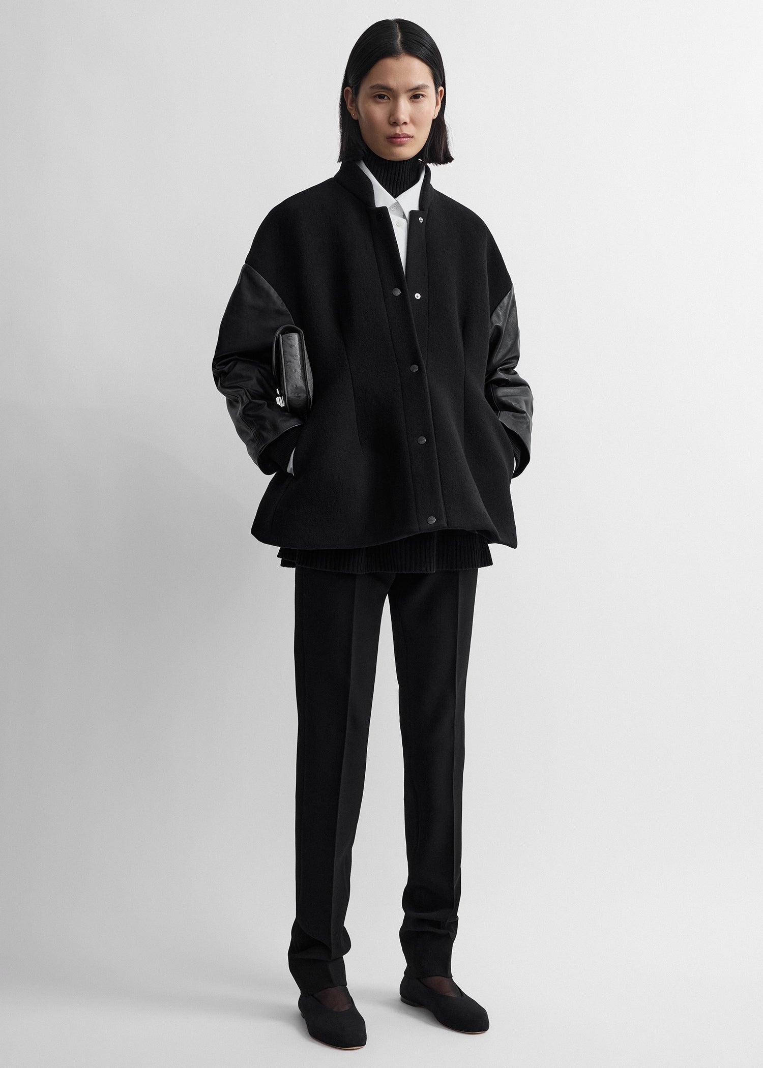 Varsity wool jacket black