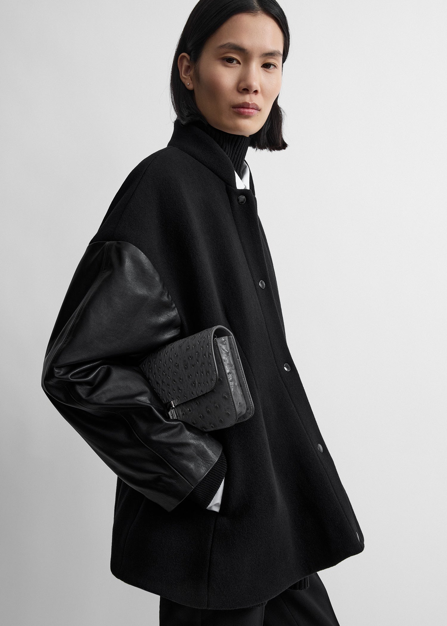 Varsity wool jacket black