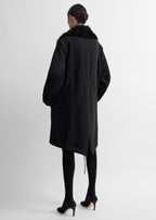 Shearling cotton parka washed black