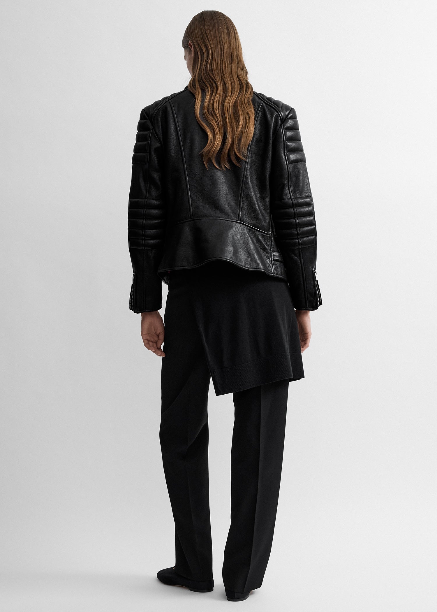 Leather biker black