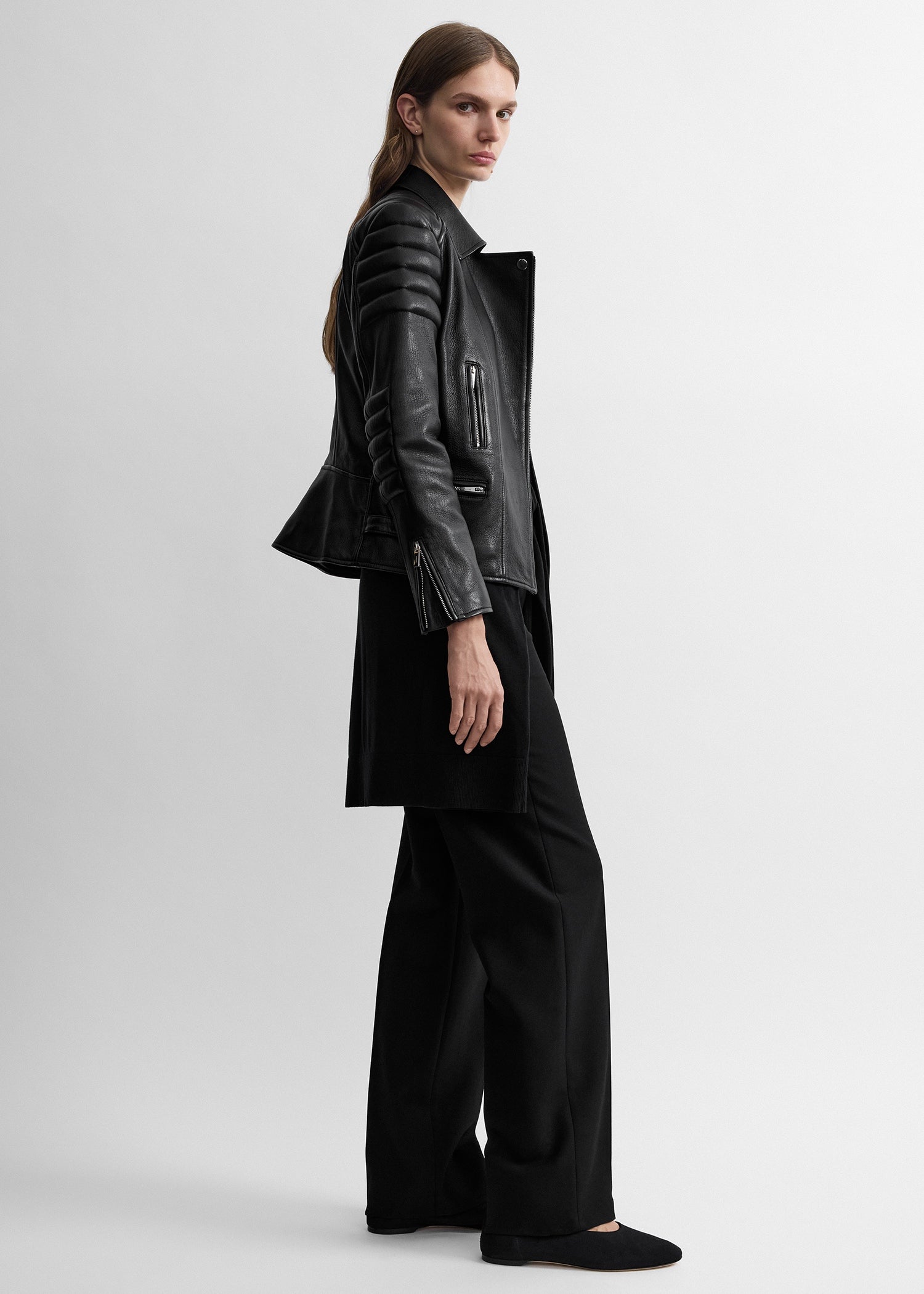Leather biker black