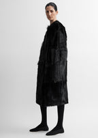 Structured shearling coat black