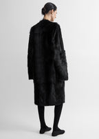 Structured shearling coat black