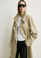 Oversized cotton trench beige