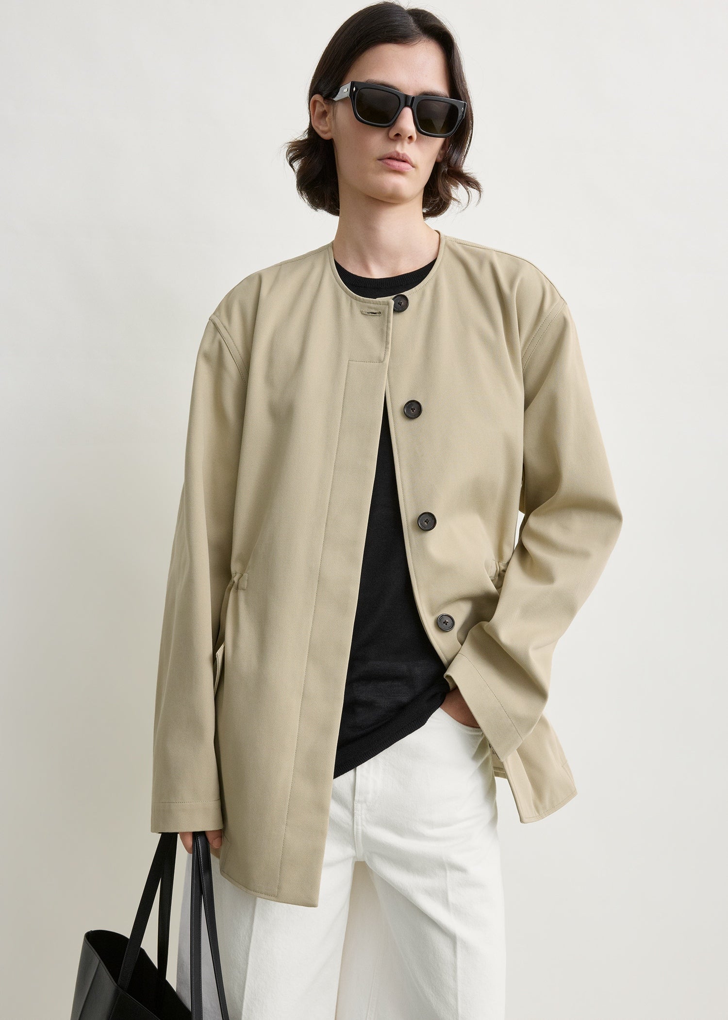 Cotton twill jacket cashew