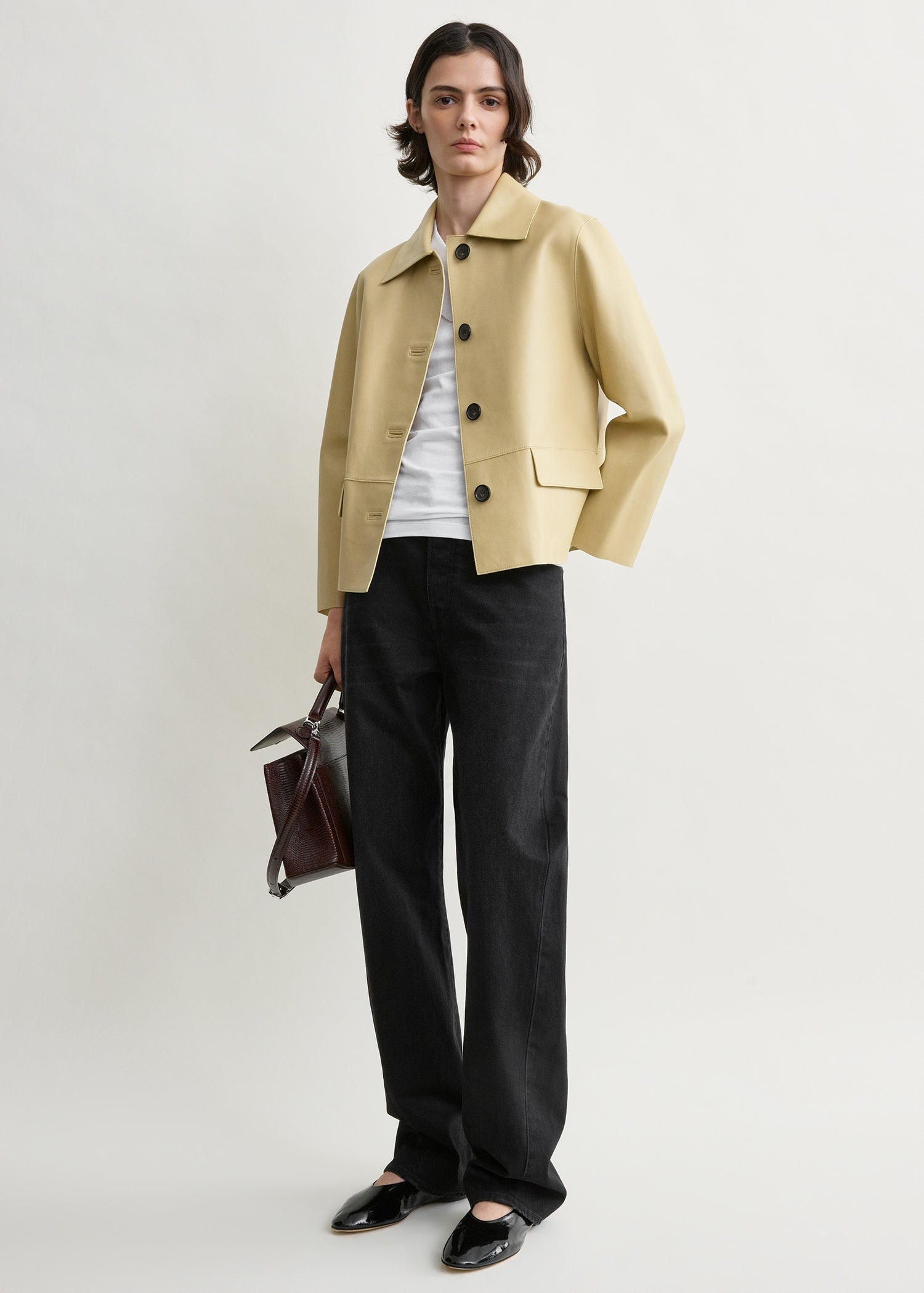Bonded leather jacket chai from Toteme - $2,880