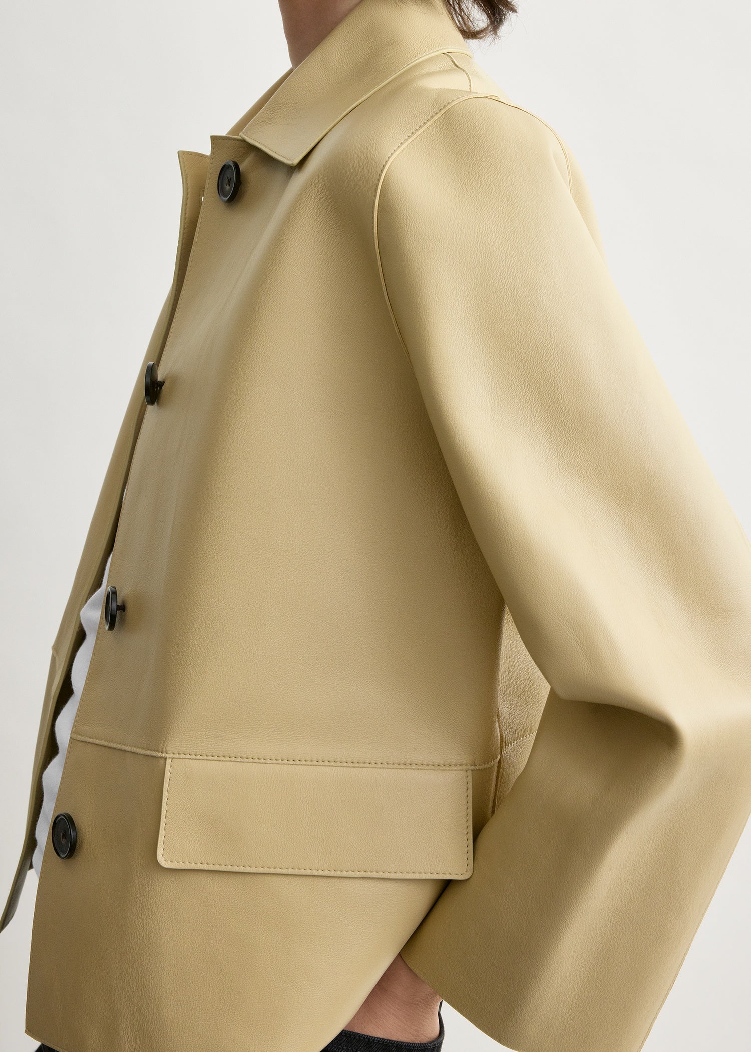 Bonded leather jacket chai