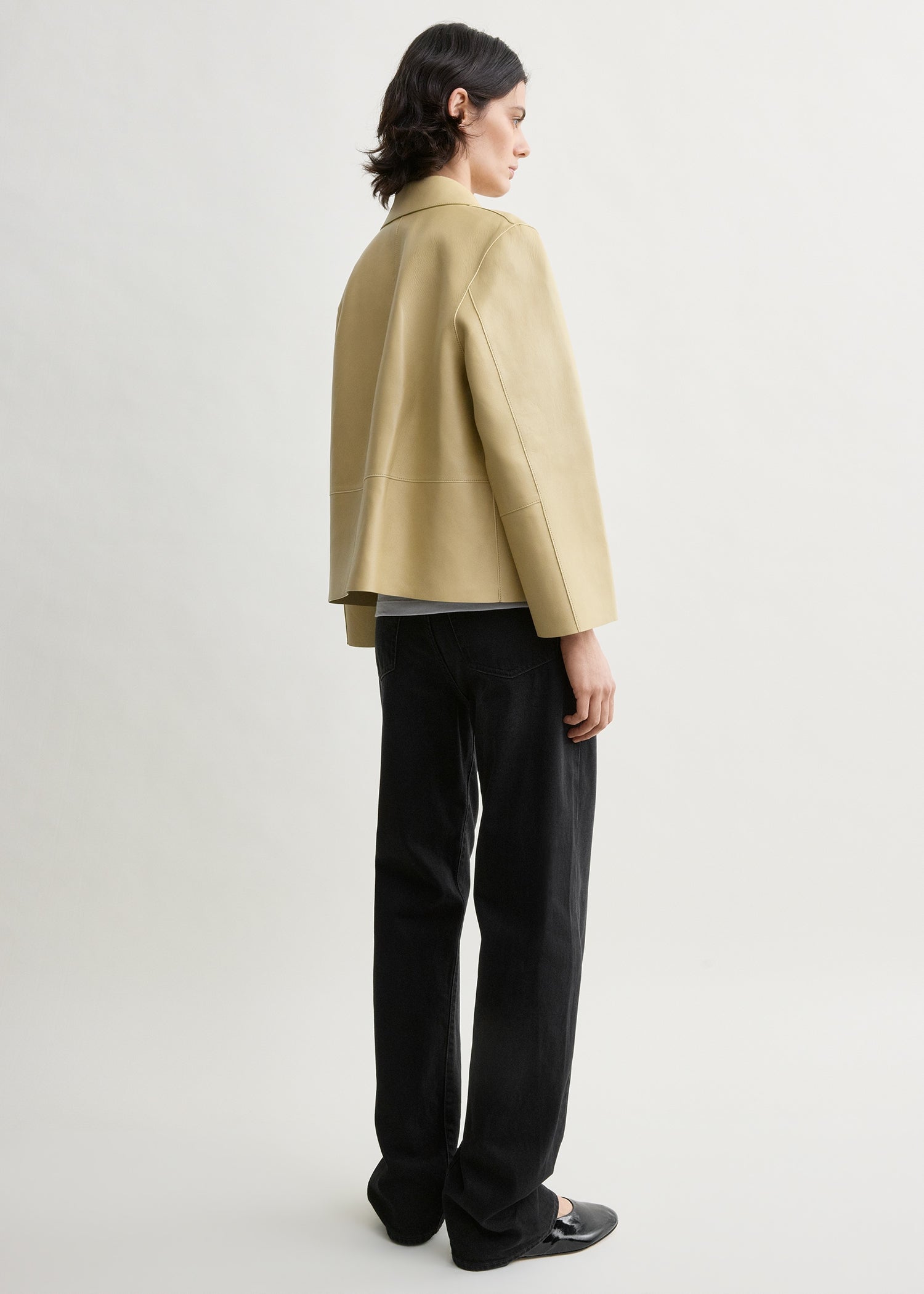 Bonded leather jacket chai