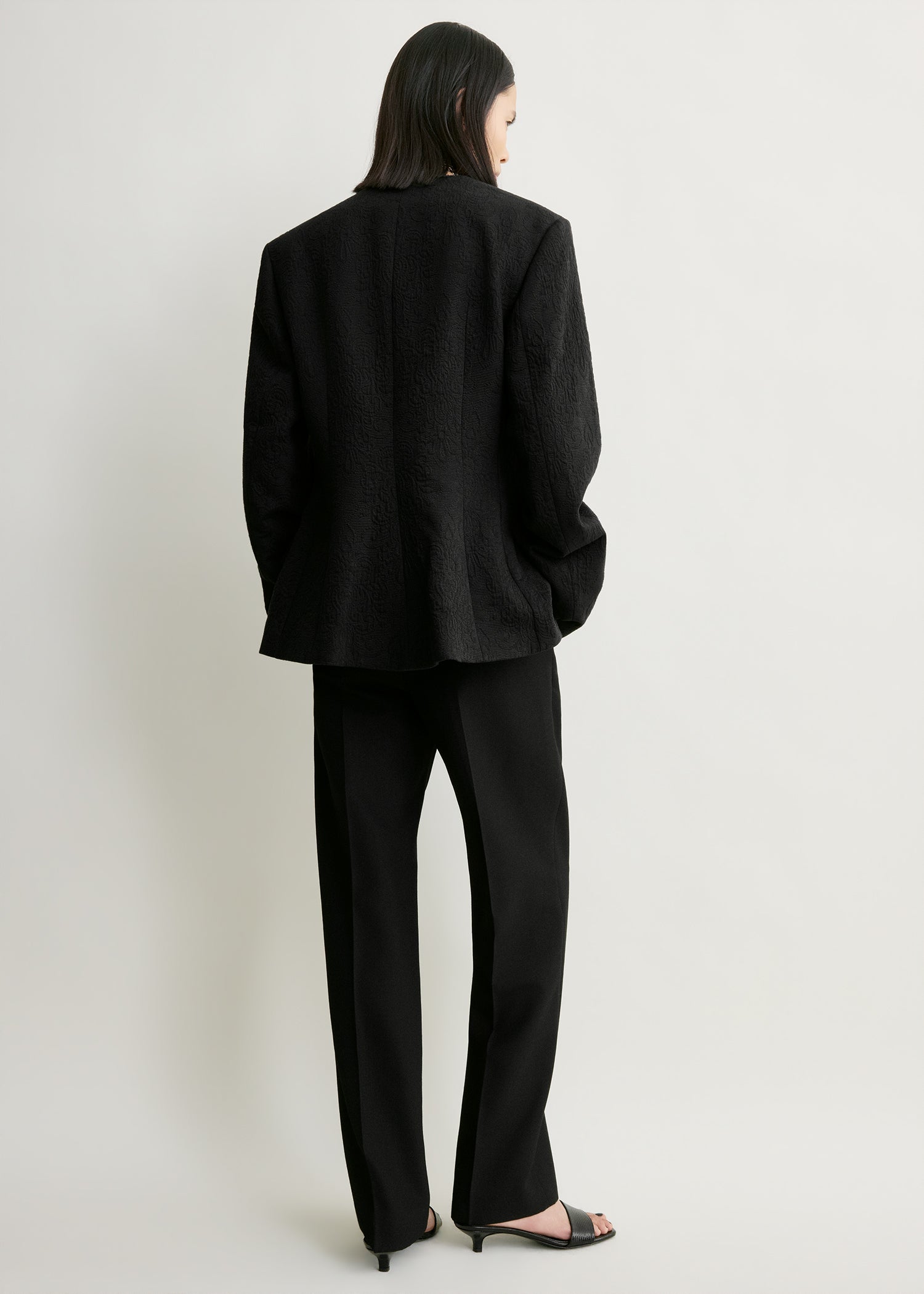 Jacquard cotton jacket black