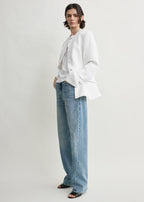 Jacquard cotton jacket optic white