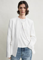 Jacquard cotton jacket optic white