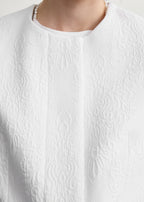 Jacquard cotton jacket optic white