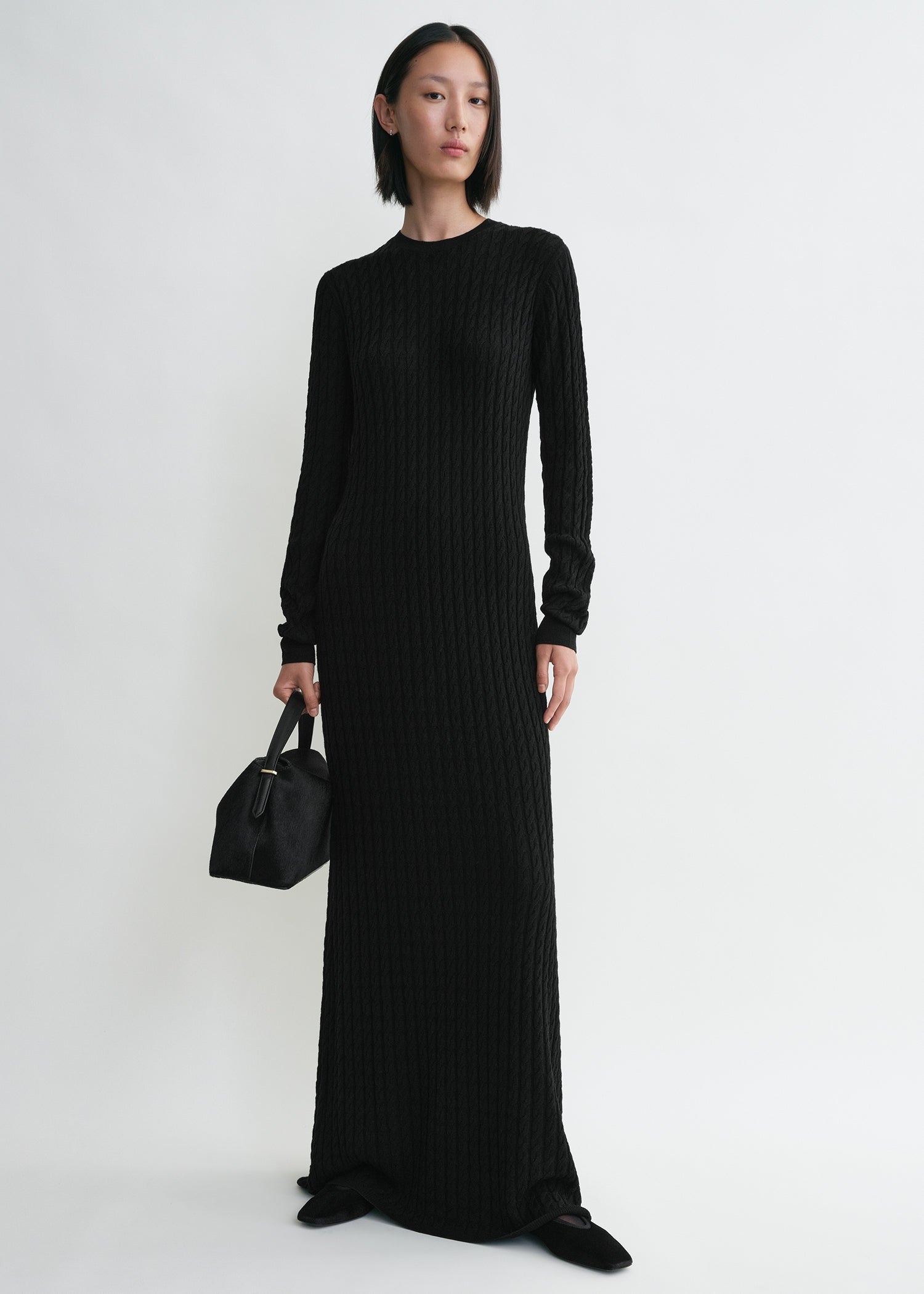 Cable knit dress black – TOTEME