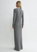 Cable knit dress grey melange