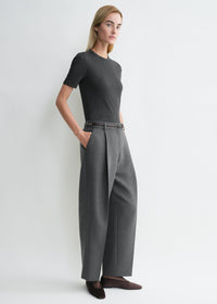 Classic rib tee charcoal melange