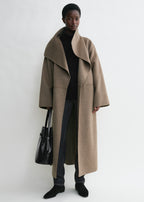 Signature wool cashmere coat oak