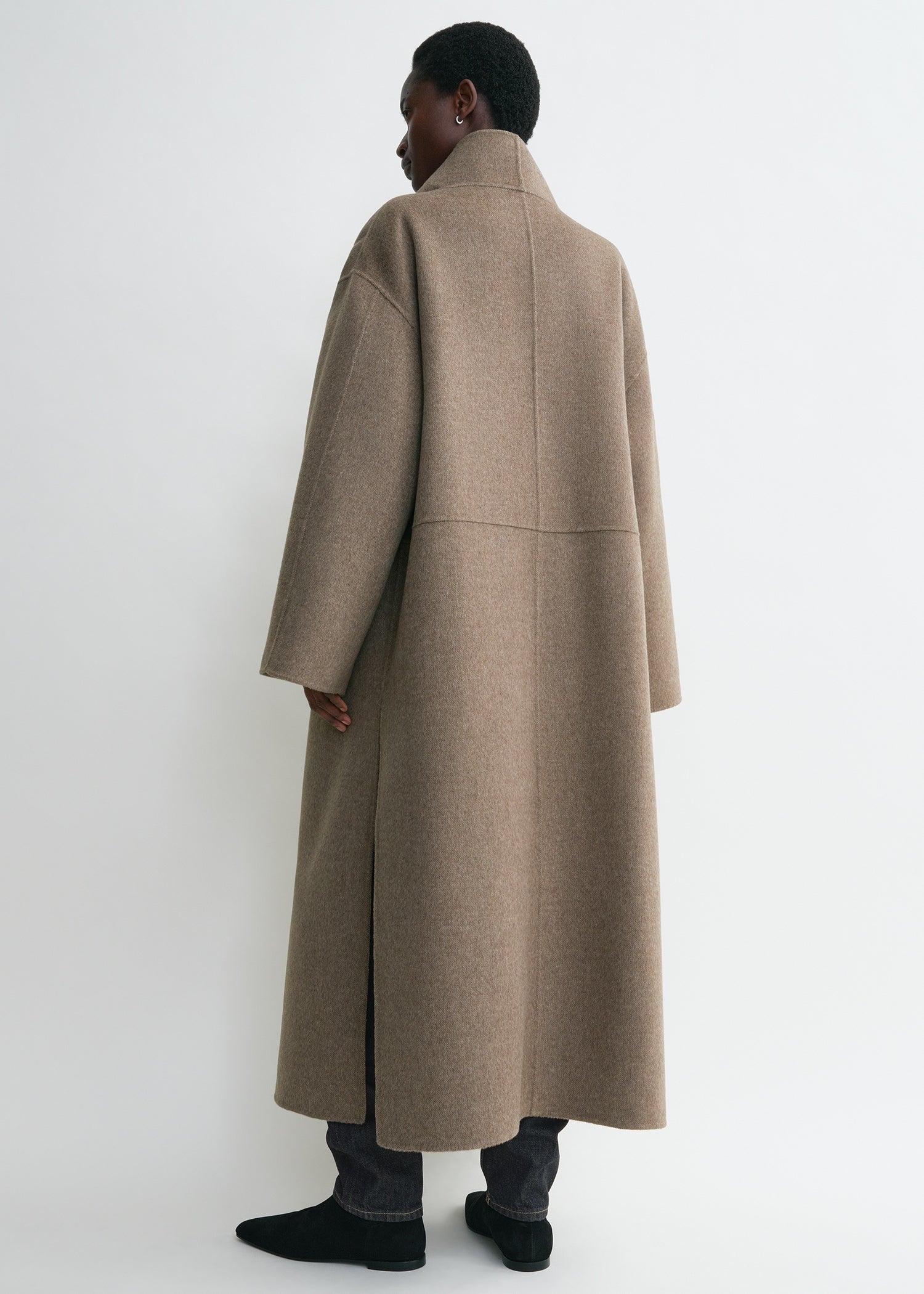 Signature wool cashmere coat oak