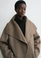 Signature wool cashmere coat oak