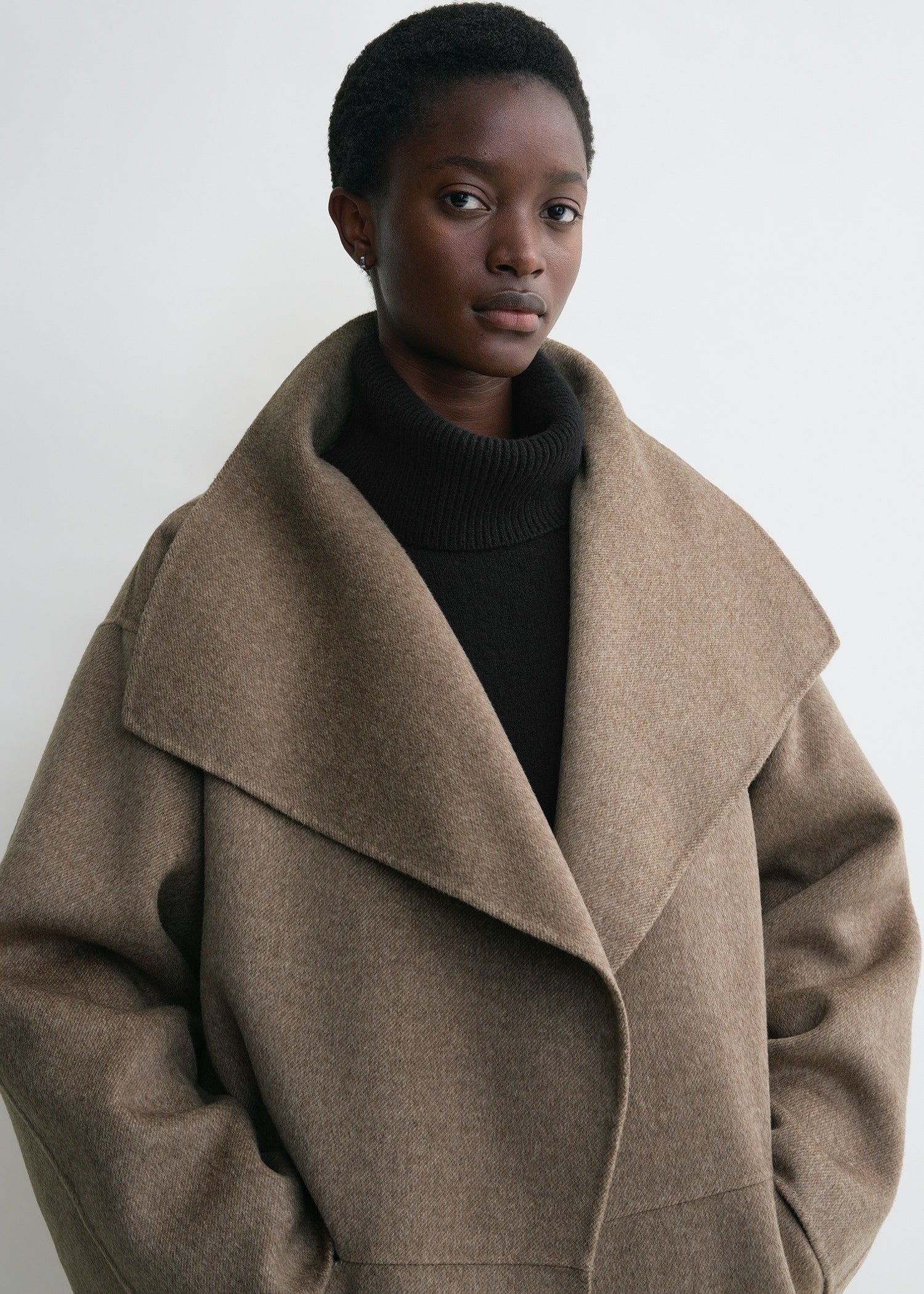 Signature wool cashmere coat oak