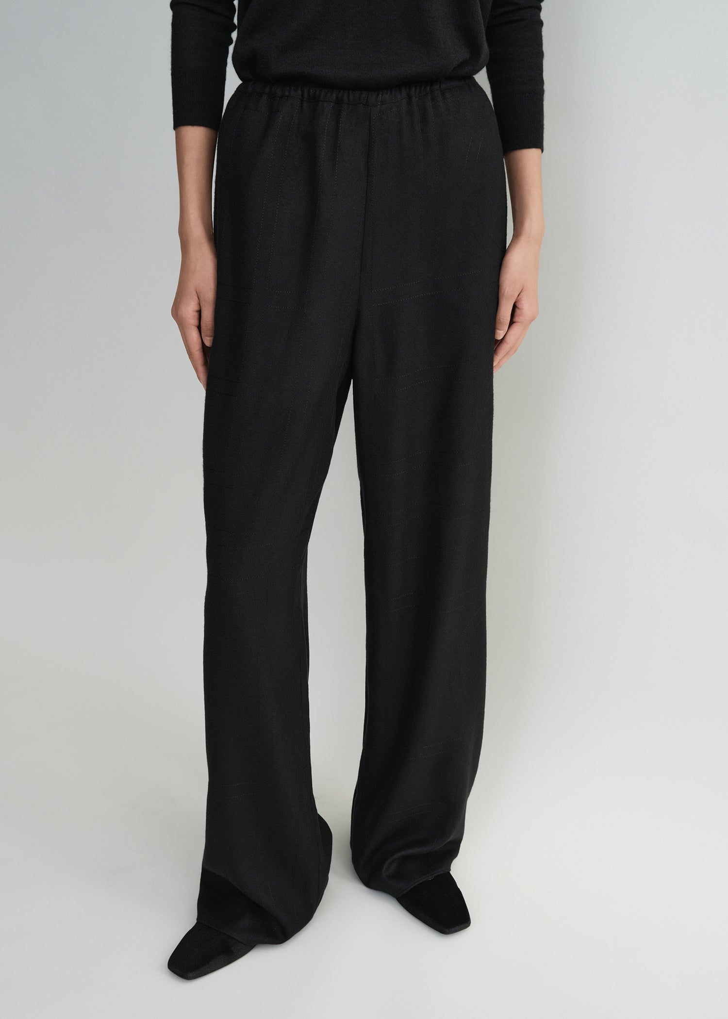 Monogram flannel pj bottoms black