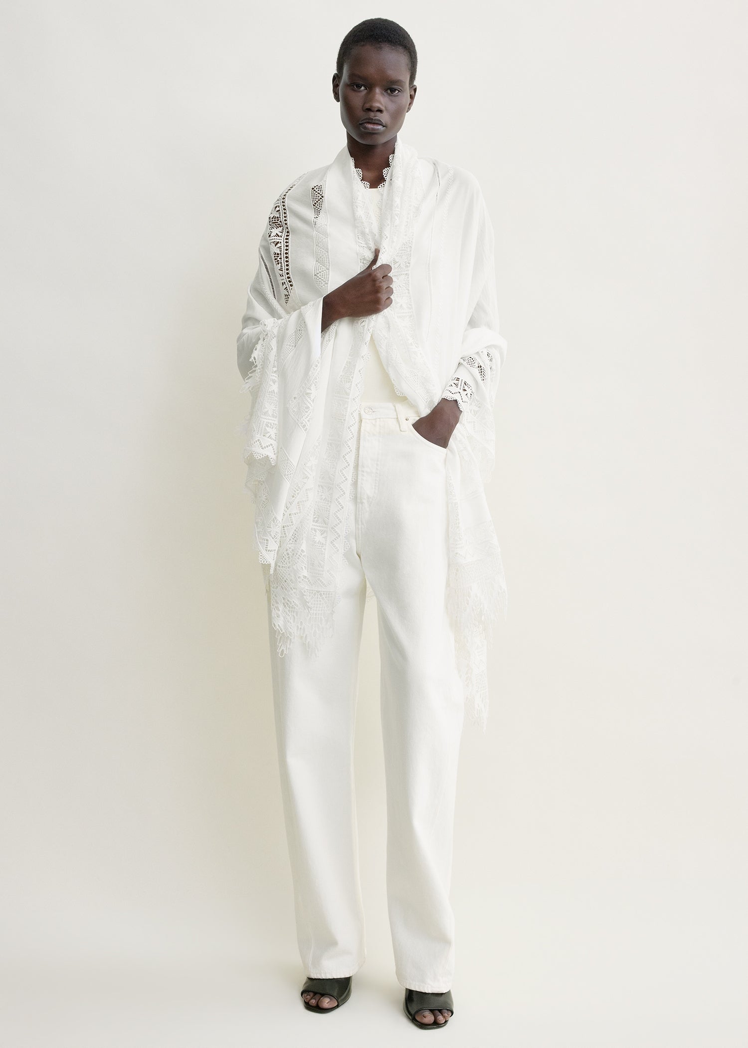 Lace sarong white from Toteme - $1,360