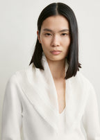 Monogram crochet cotton scarf white