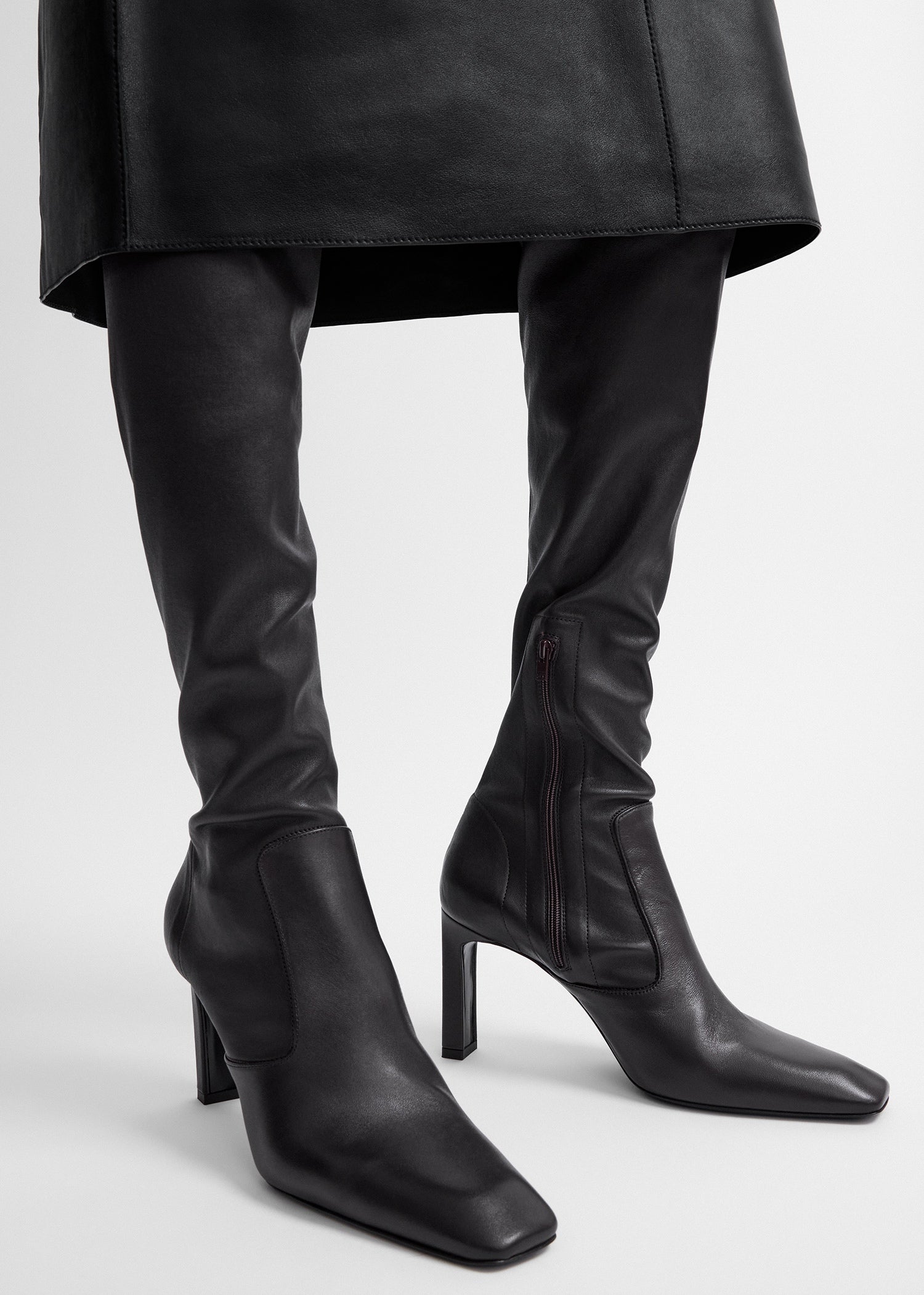 Nappa over-the-knee boots bark