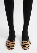 Slip pony hair ballerinas tiger
