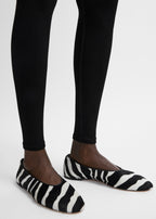 Slip pony hair ballerinas zebra