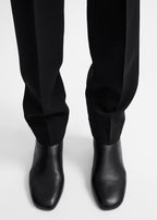 Nappa mid-heel boots black