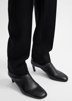 Nappa mid-heel boots black