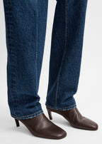 Nappa mid-heel boots bark
