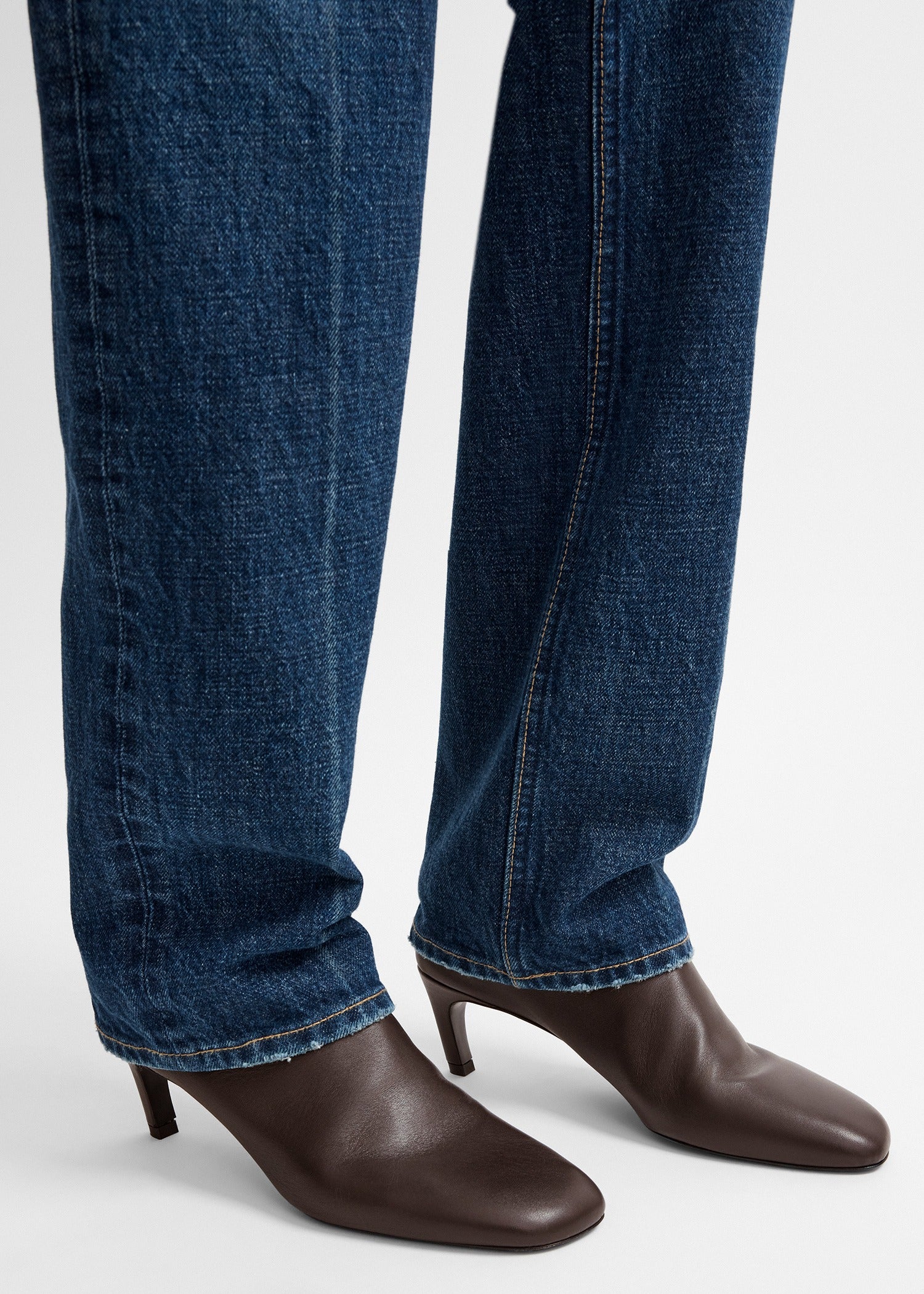 Nappa mid-heel boots bark