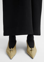 Pierced nappa pumps cashew