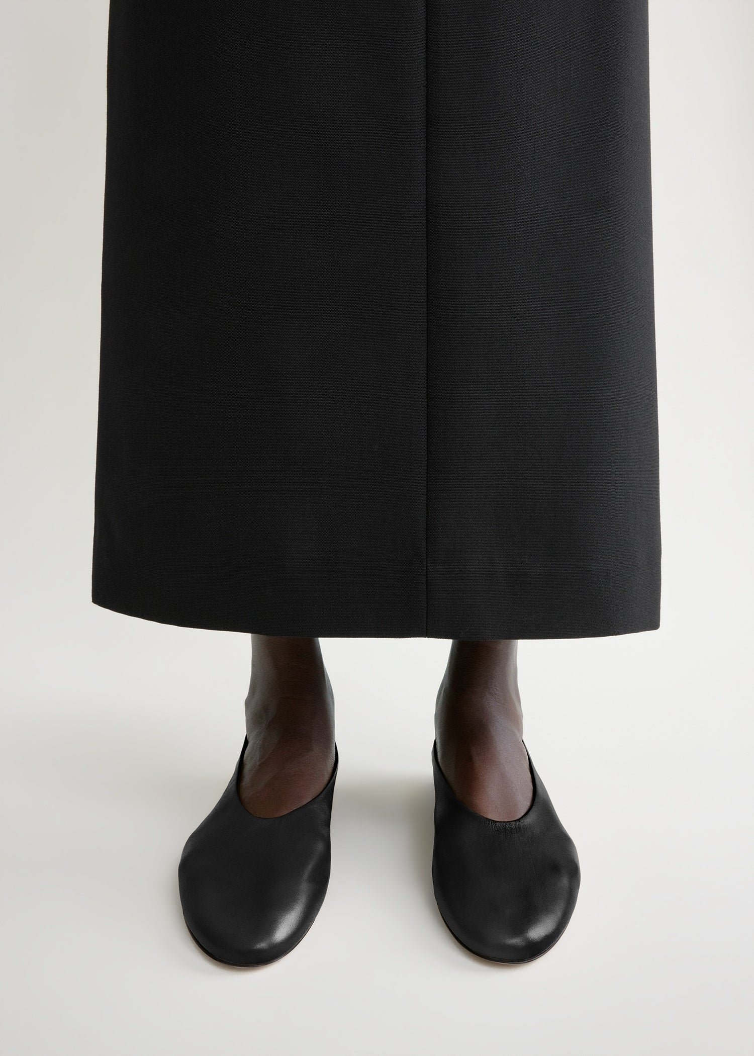 Slip nappa ballerinas black