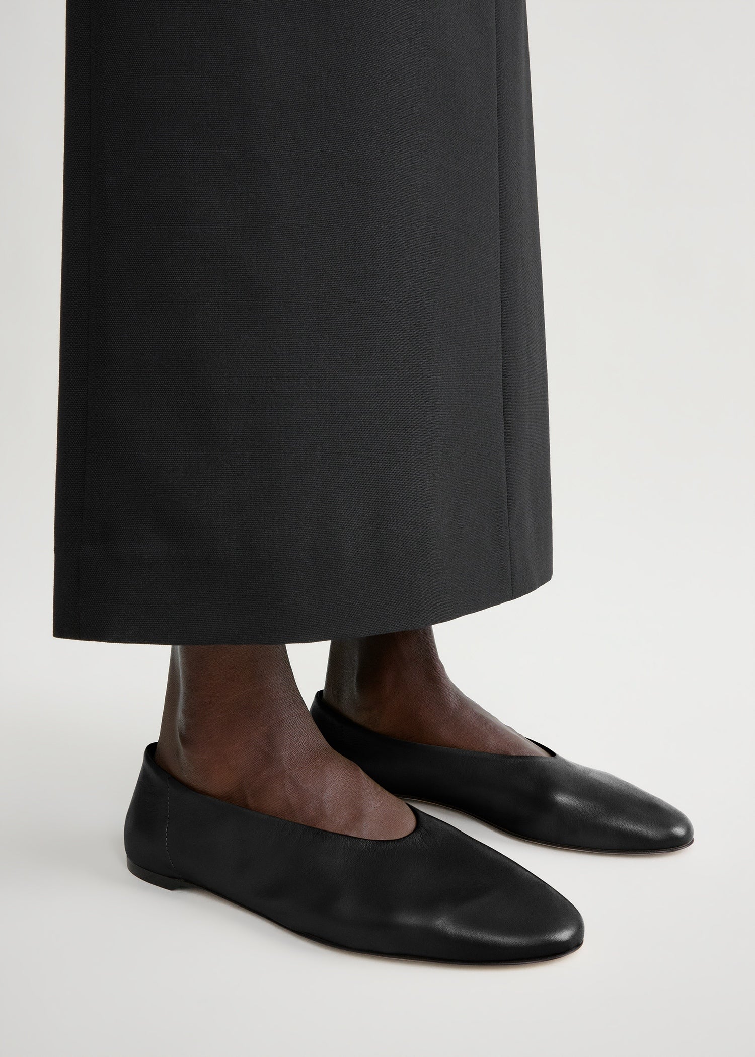 Slip nappa ballerinas black