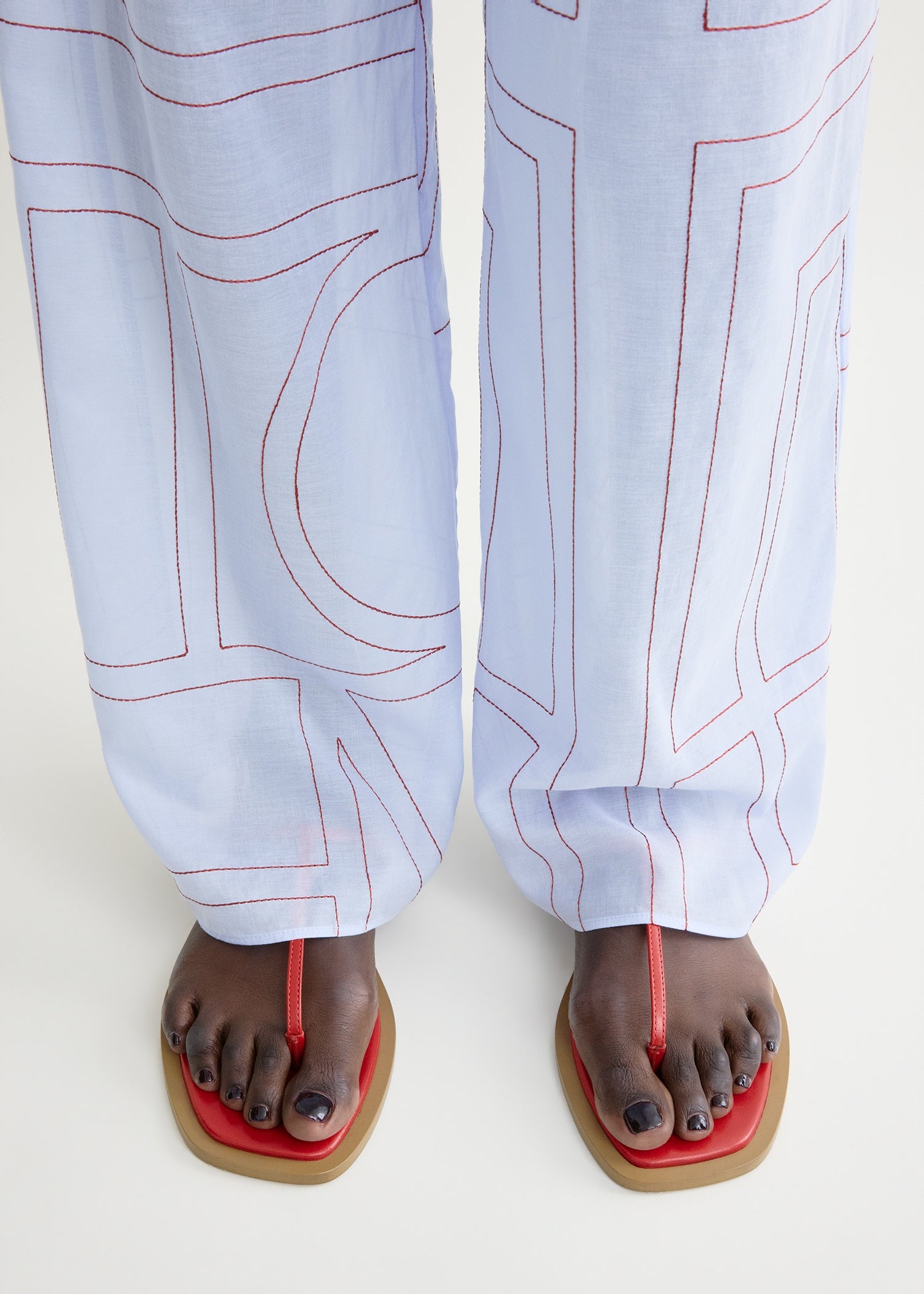 T-strap nappa sandals red/desert