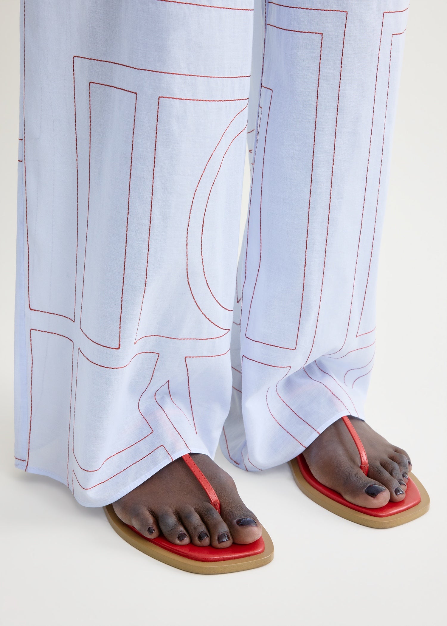 T-strap nappa sandals red/desert