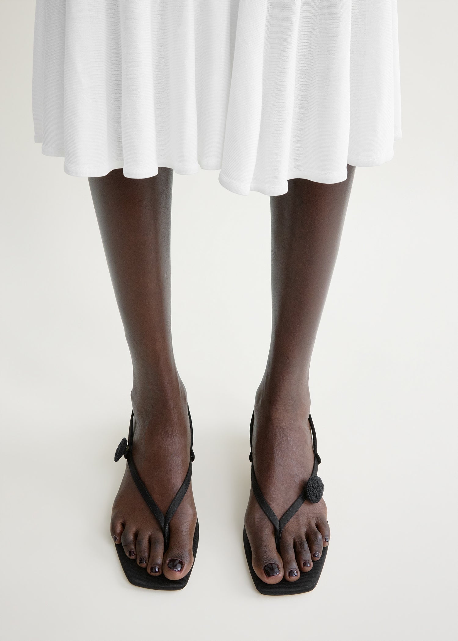 Slingback satin flip flops black
