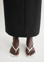 Slingback satin flip flops ecru