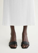 Slim lizard-embossed bandeau mules black