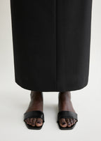 Slim lizard-embossed bandeau slides black