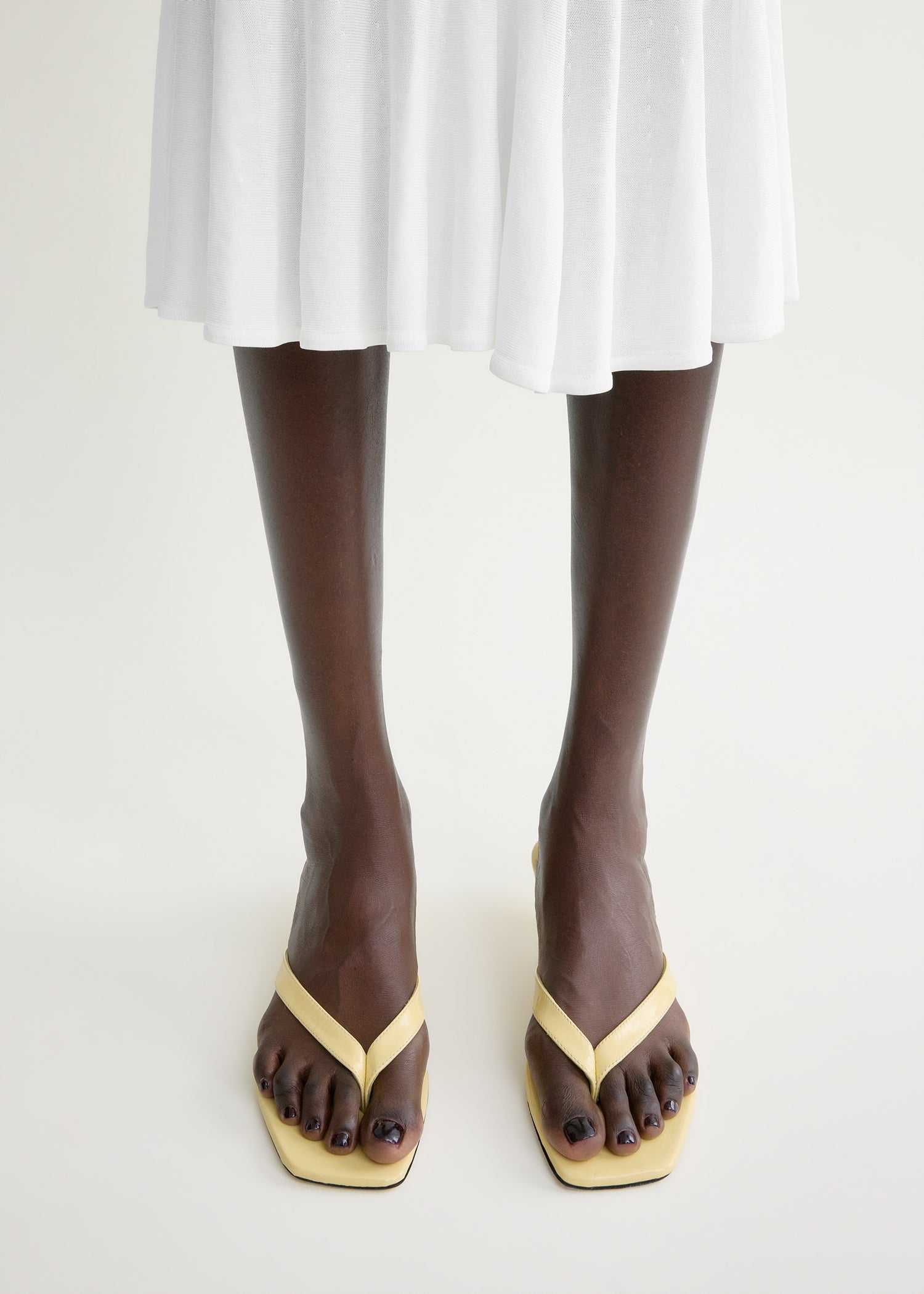Naplack heeled flip flops buttercup