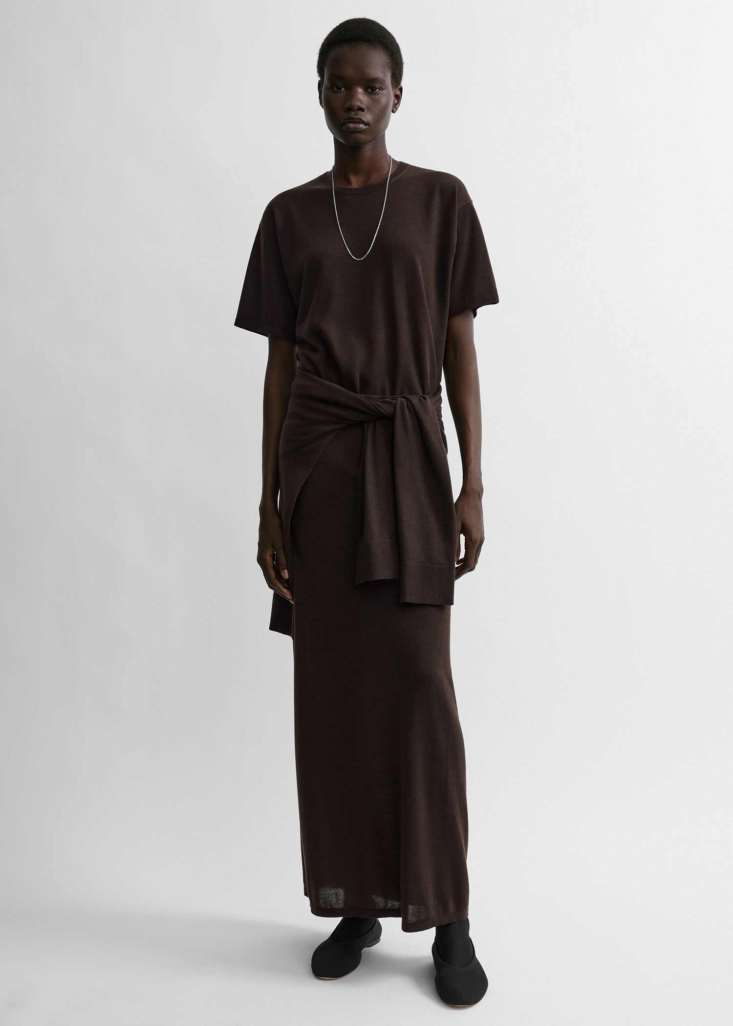 Long knit skirt fondante