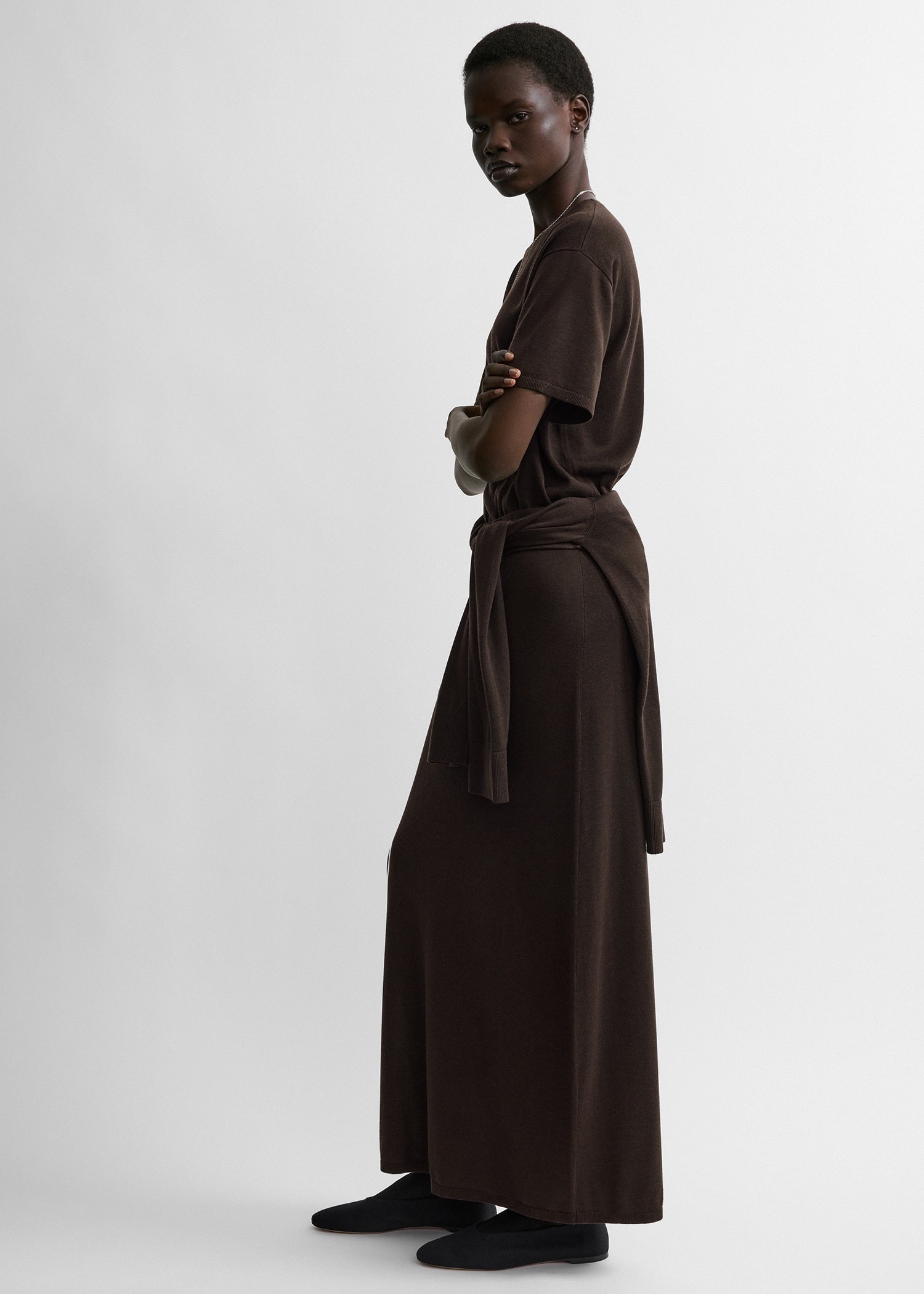 Long knit skirt fondante