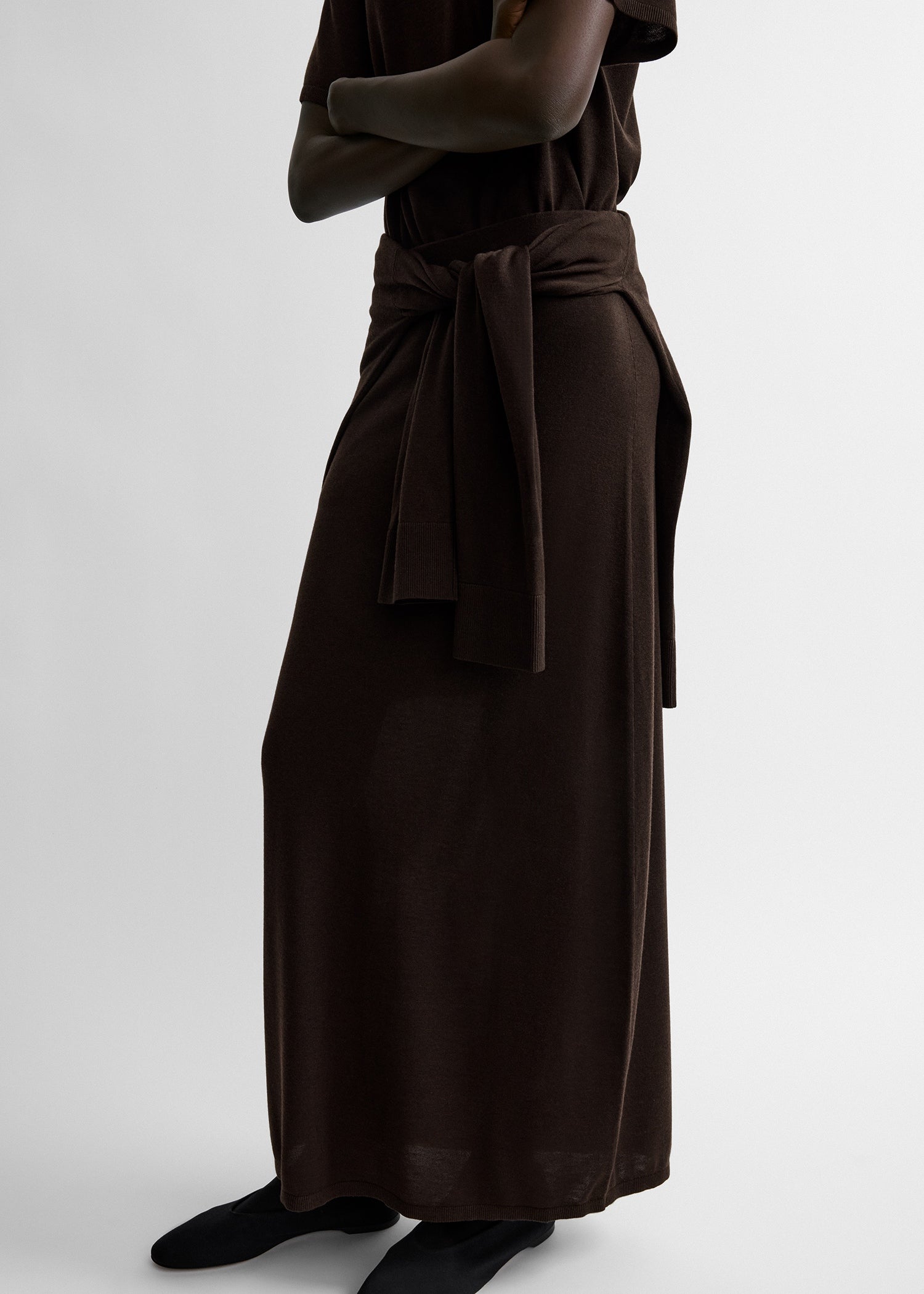 Long knit skirt fondante